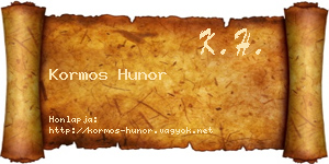 Kormos Hunor névjegykártya